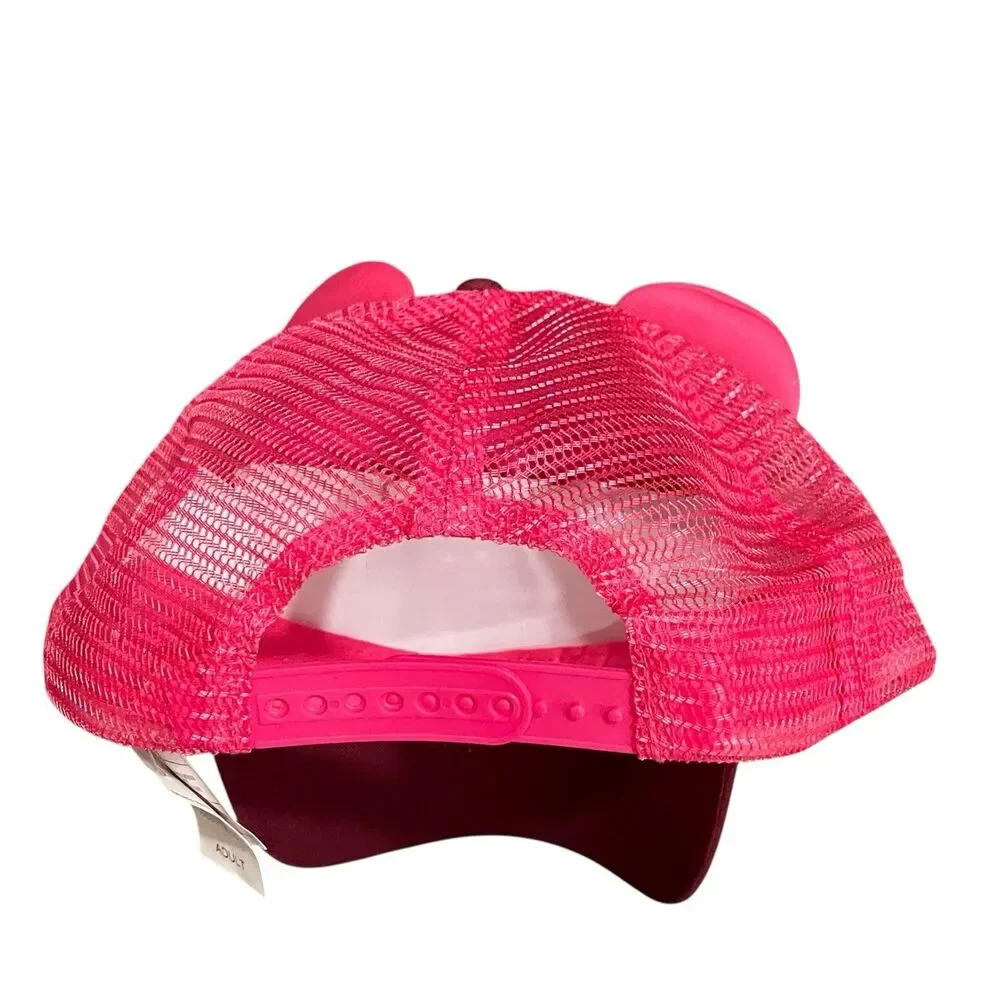Disney Parks Lotso Hat Womens Pink Toy Story Bear Ears Mesh Trucker Snapback Cap